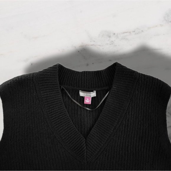 NWT Vince Camuto Super Soft Black Knit Sweater Vest sz XL - Picture 3 of 7